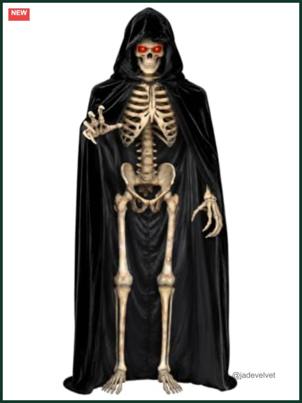 Velvet Hooded Cloak for 12 ft Skeleton Halloween Outdoor Decor